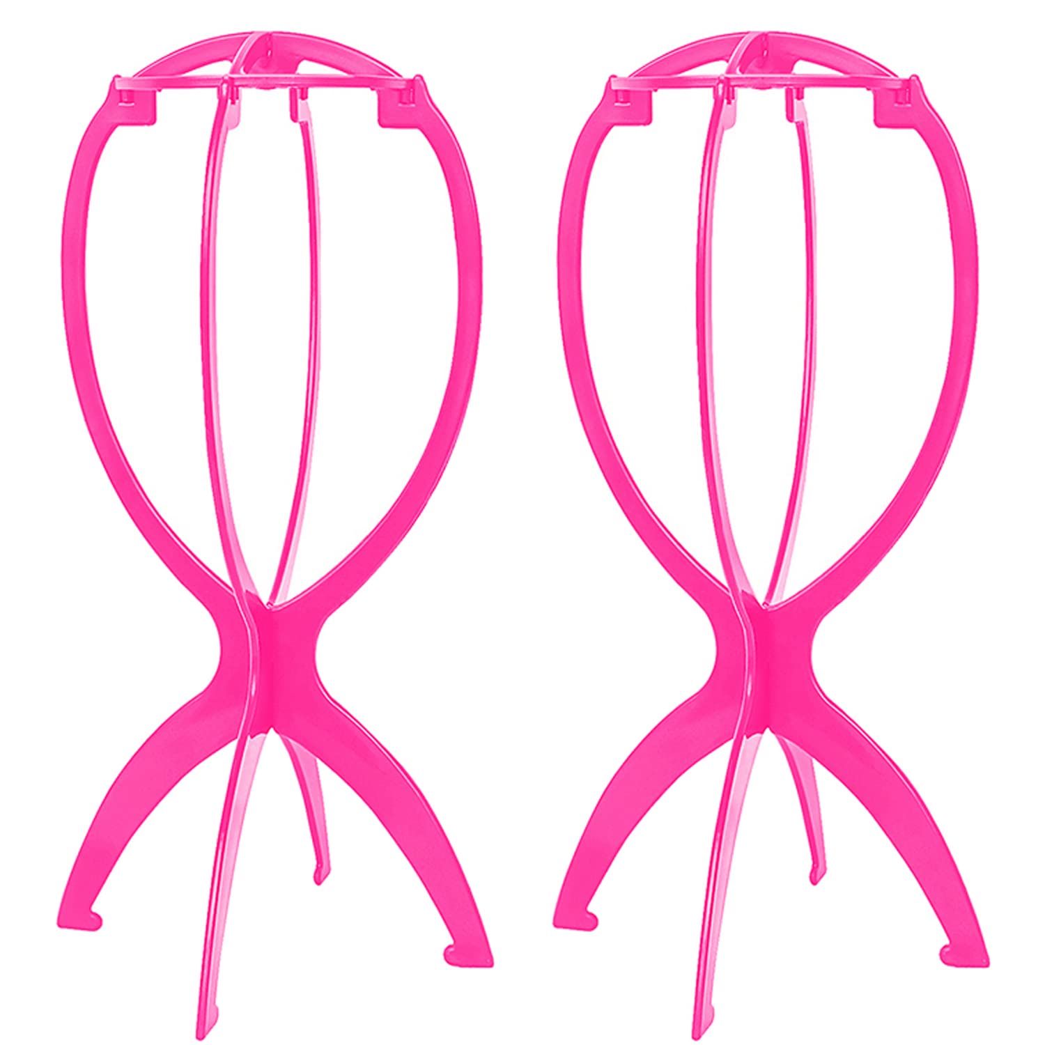 2 Pack wig stand 14.2 Inches wig holder for multiple wigs(Pink)